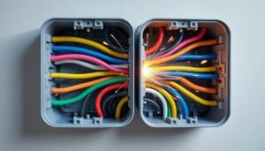 Pourquoi ne jamais mélanger les circuits lumière et prises dans une même boîte ?